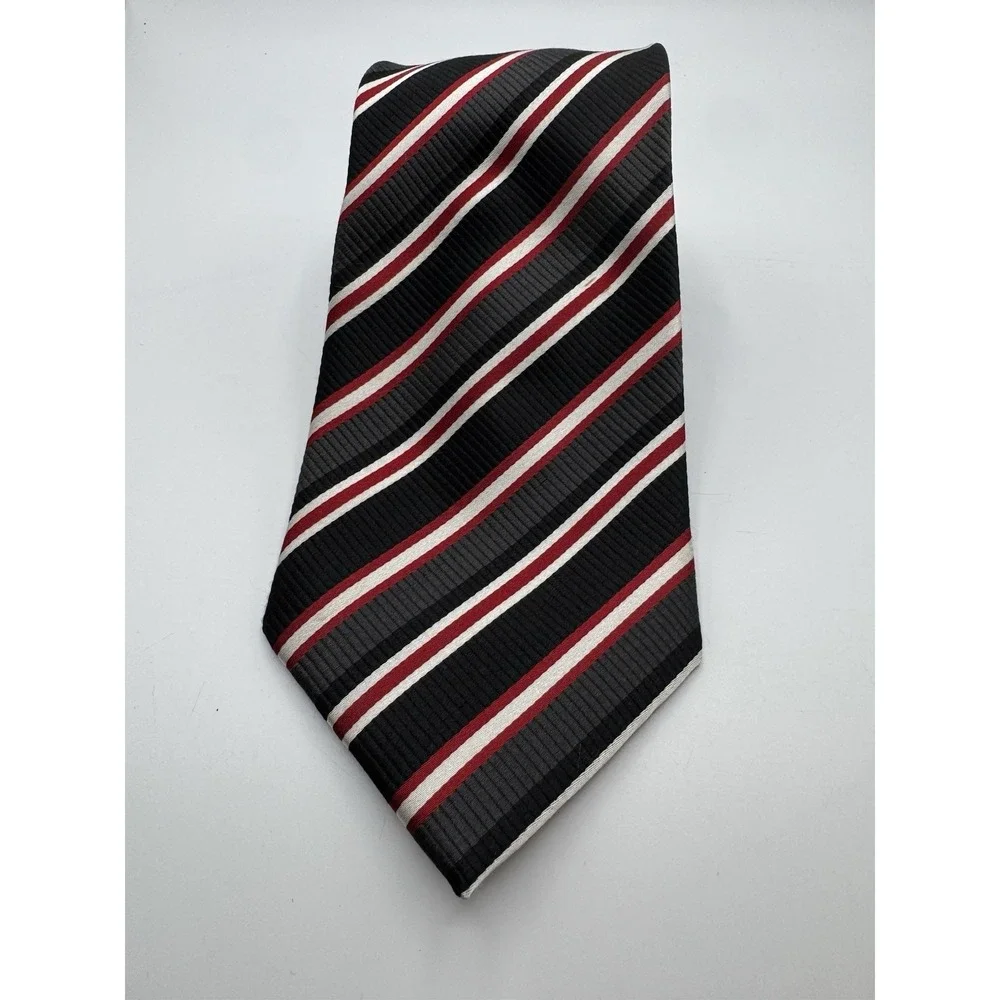 Donald Trump Signature Tie Men Silk Striped Black White Red Power Standard